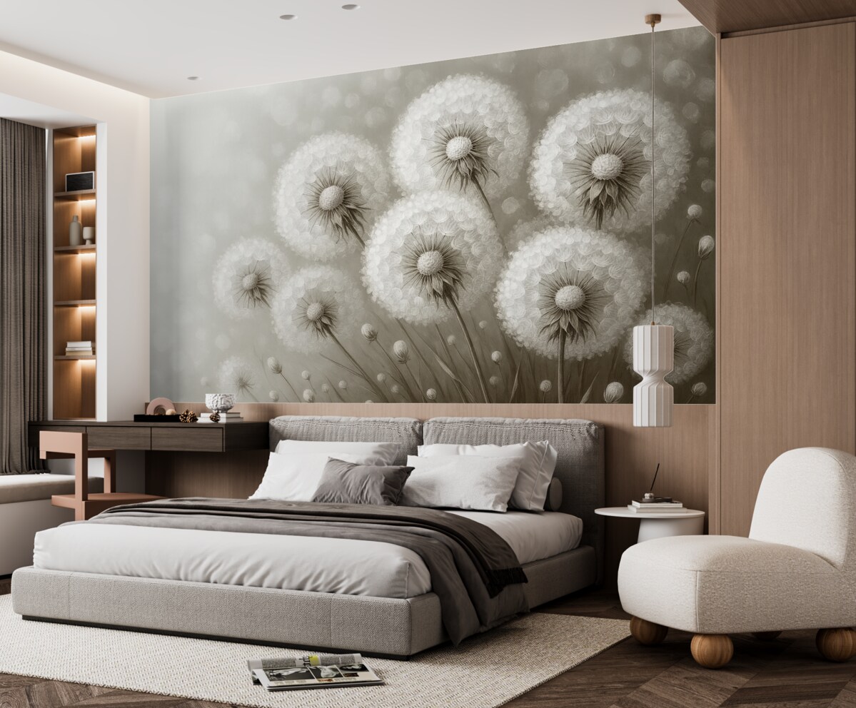 Fototapeta Mlecze na jednolitym tle.