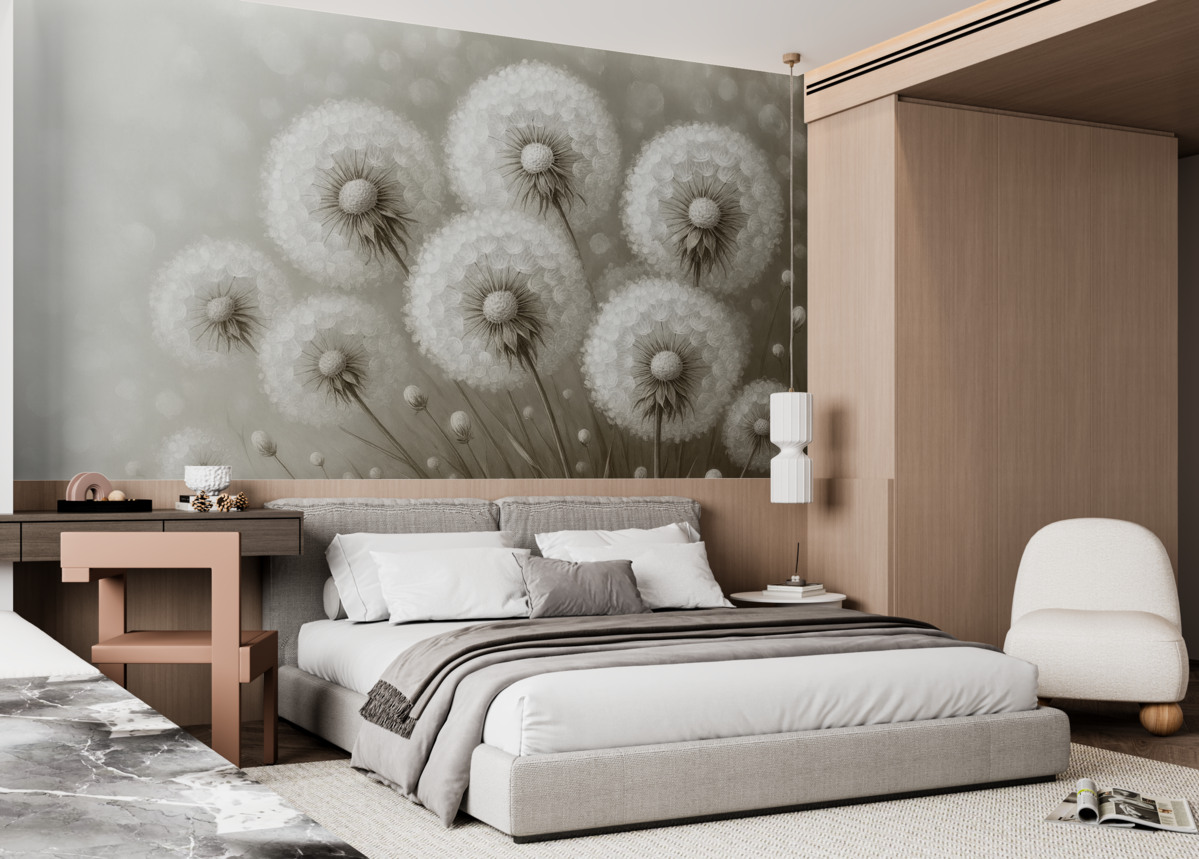 Fototapeta Mlecze na jednolitym tle.