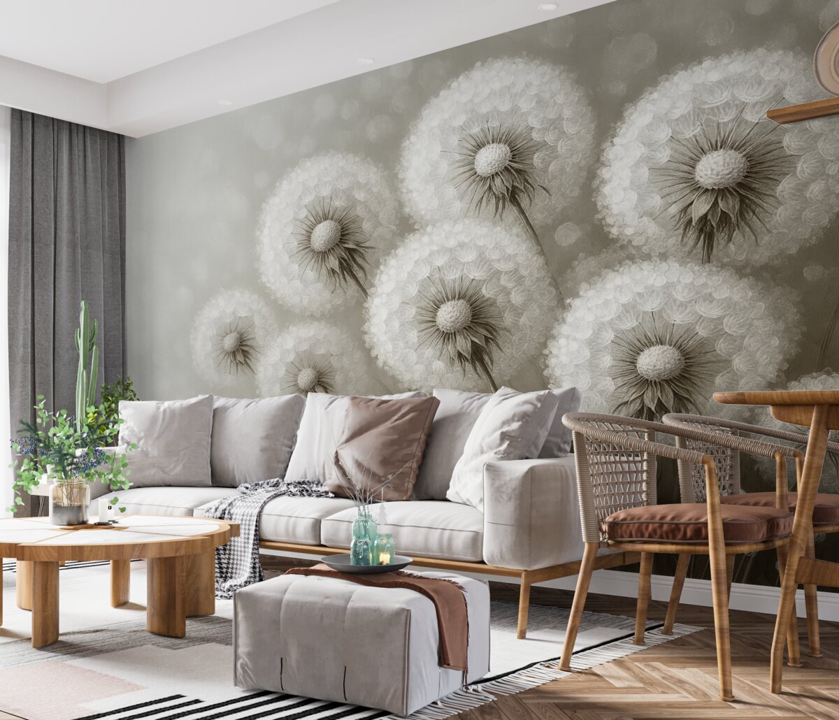 Fototapeta Mlecze na jednolitym tle.