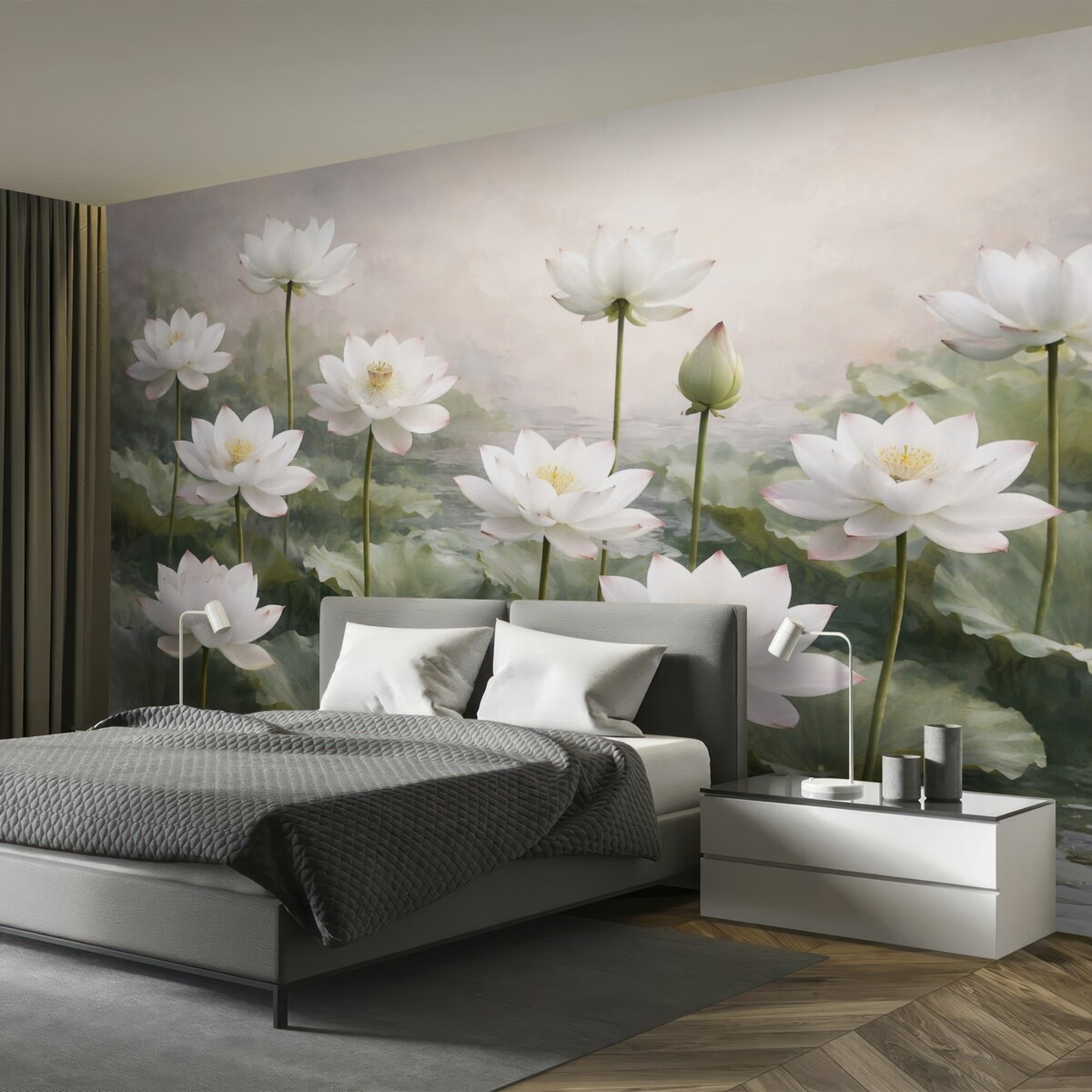 Fototapeta Jasne, subtelne kwiaty lotosu.