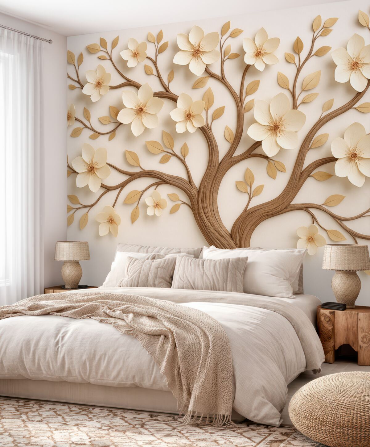 Fototapeta Drzewo z jasnymi bukietami.