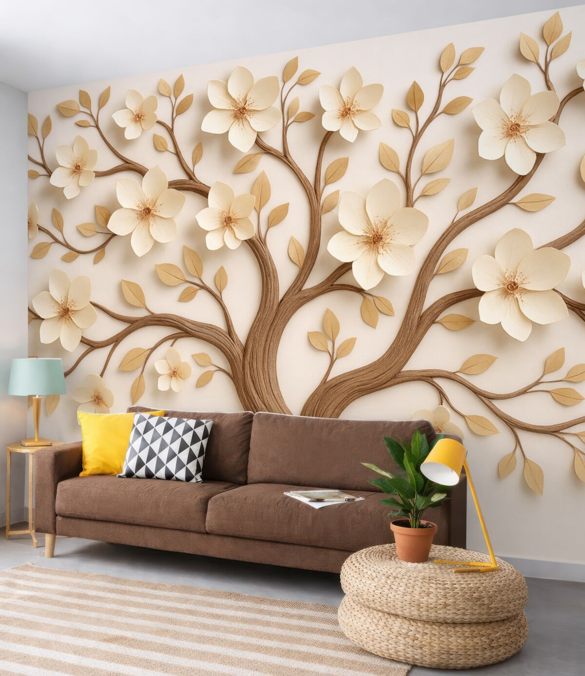 Fototapeta Drzewo z jasnymi bukietami.