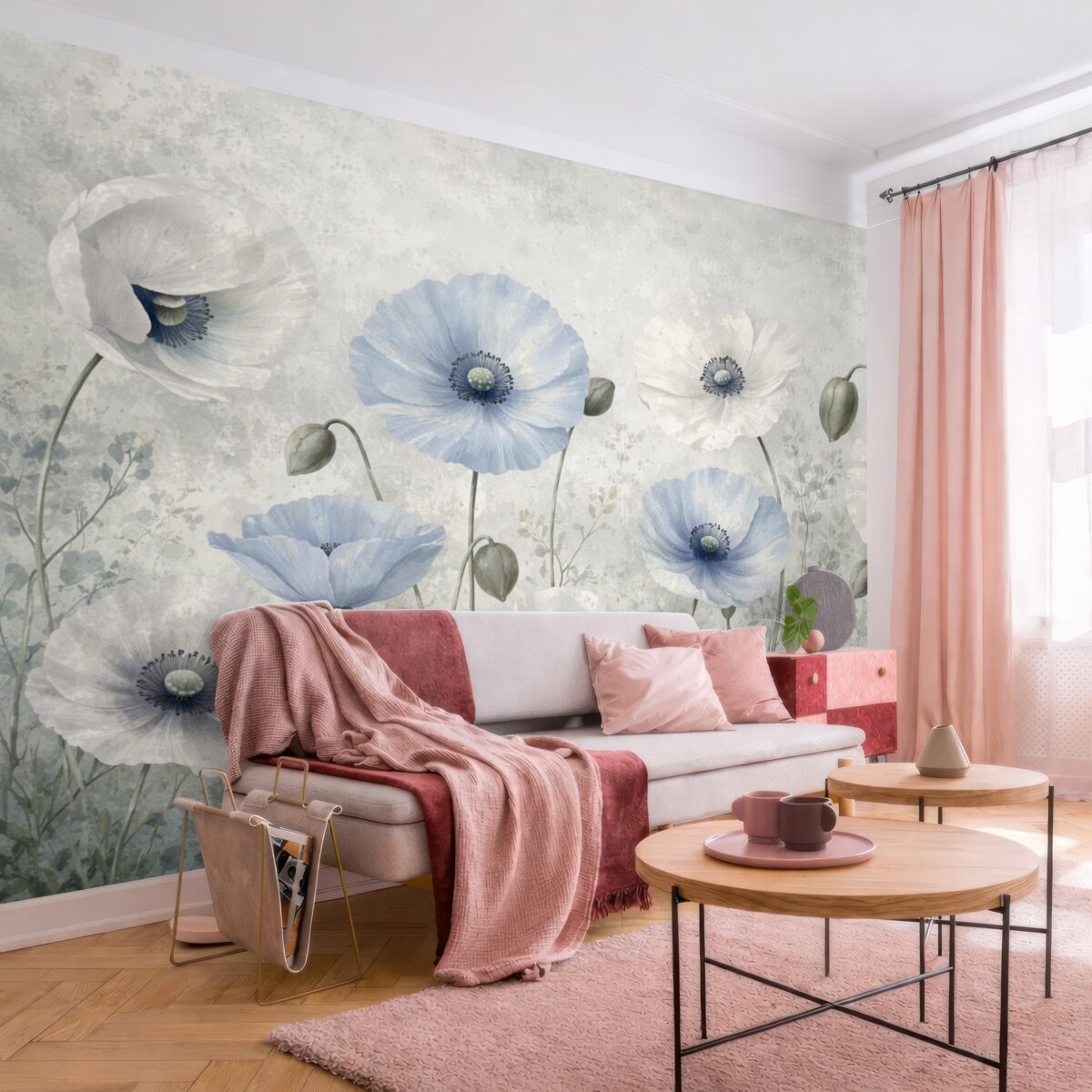 Fototapeta Niebieskie kwiaty maków.