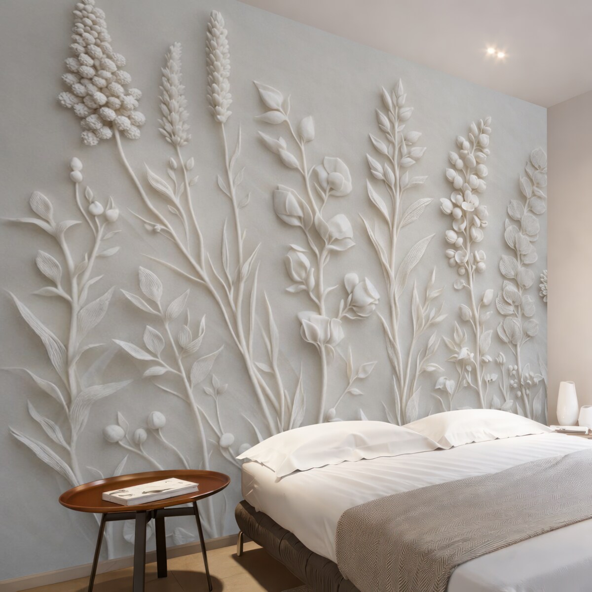 Fototapeta Stylowe kwiaty w formie sztukaterii.