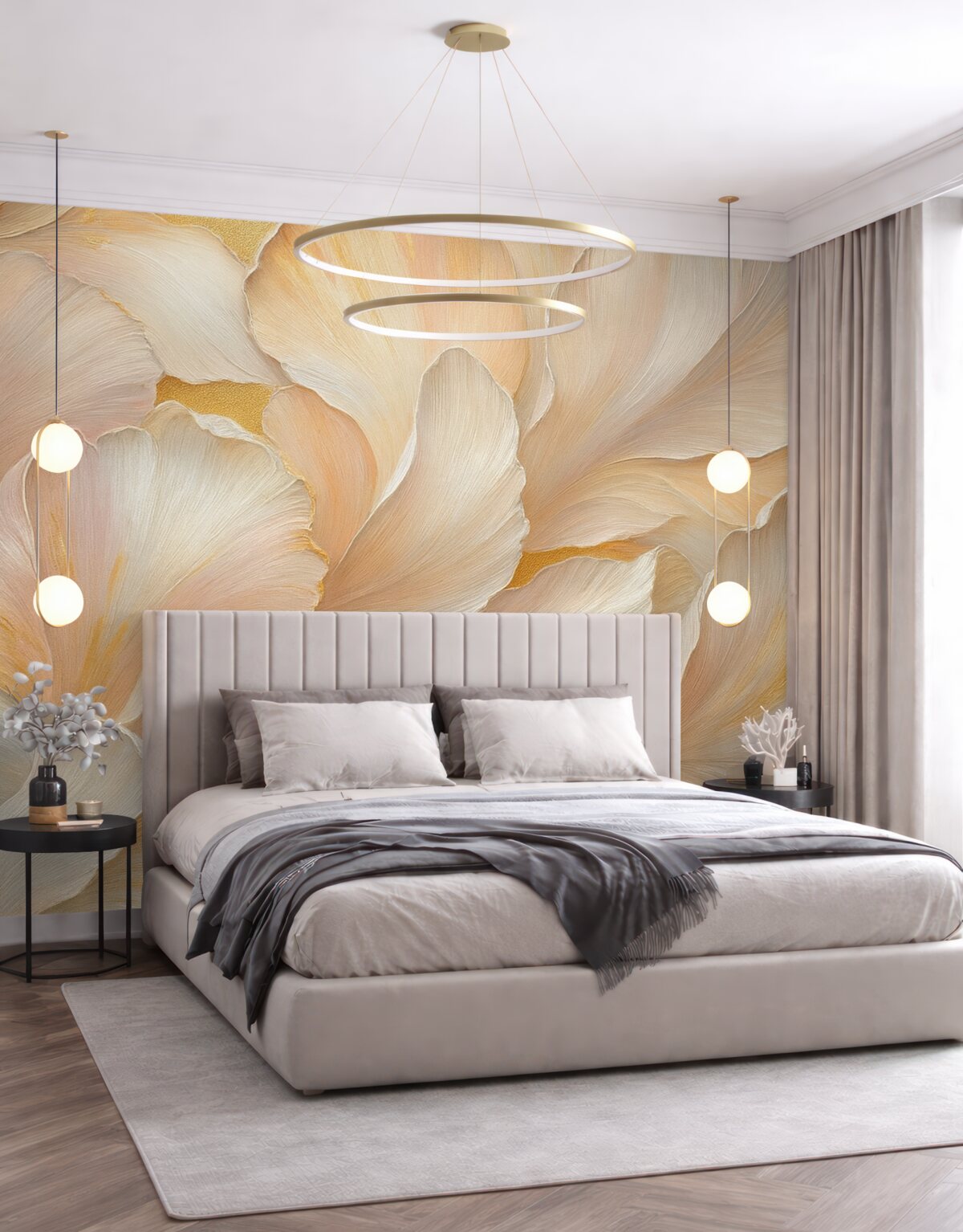 Fototapeta Rozłożyste liście roślin w subtelnych tonacjach.