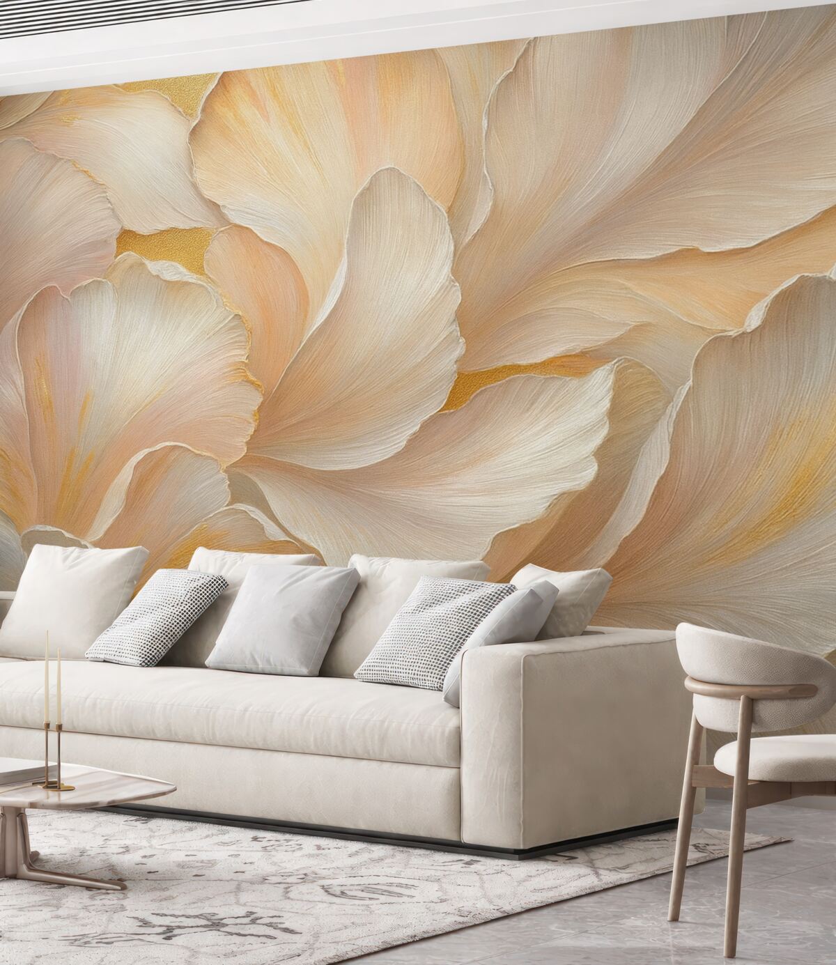 Fototapeta Rozłożyste liście roślin w subtelnych tonacjach.