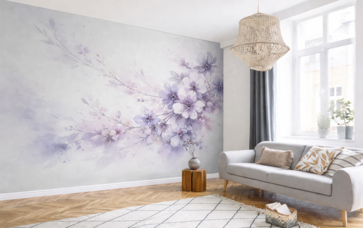 Fototapeta Delikatne, pastelowe, abstrakcyjne, teksturowane kwiaty z rozmytym tłem, kreujące marzycielską, eteryczną aurę.