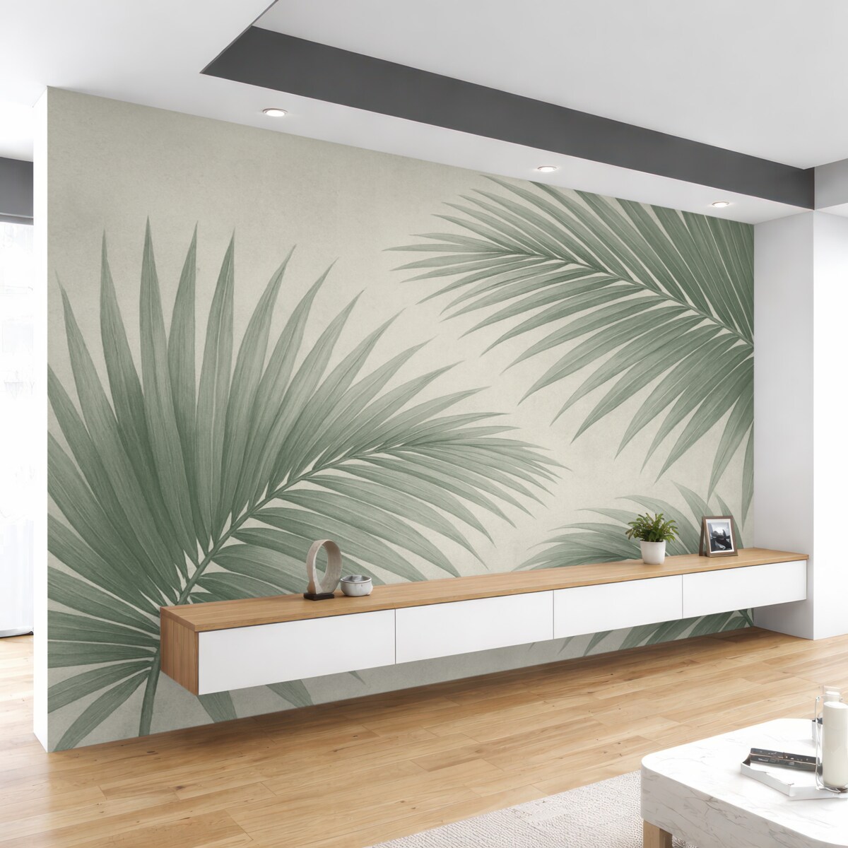 Fototapeta Zielone abstrakcyjne liście bananowca.