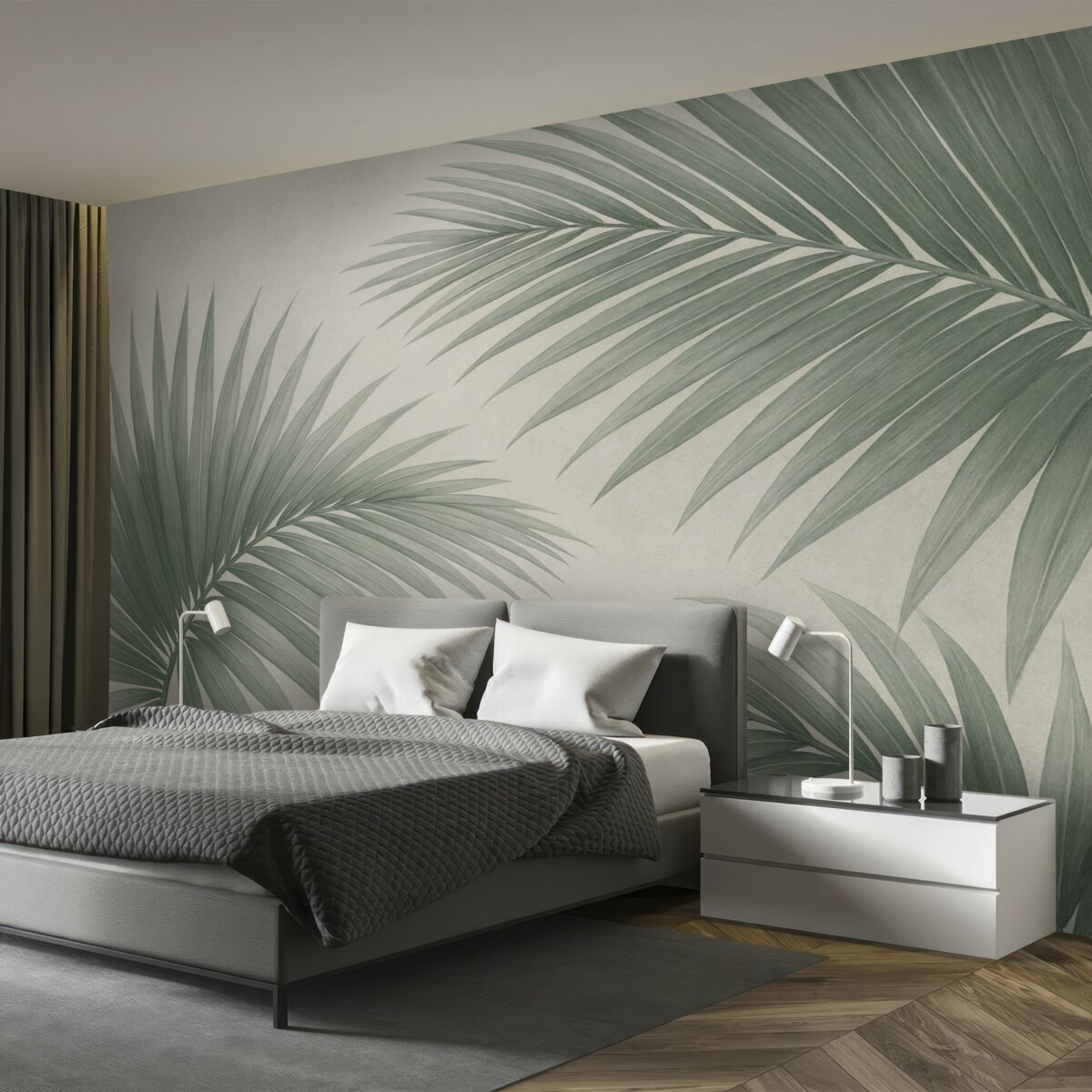 Fototapeta Zielone abstrakcyjne liście bananowca.