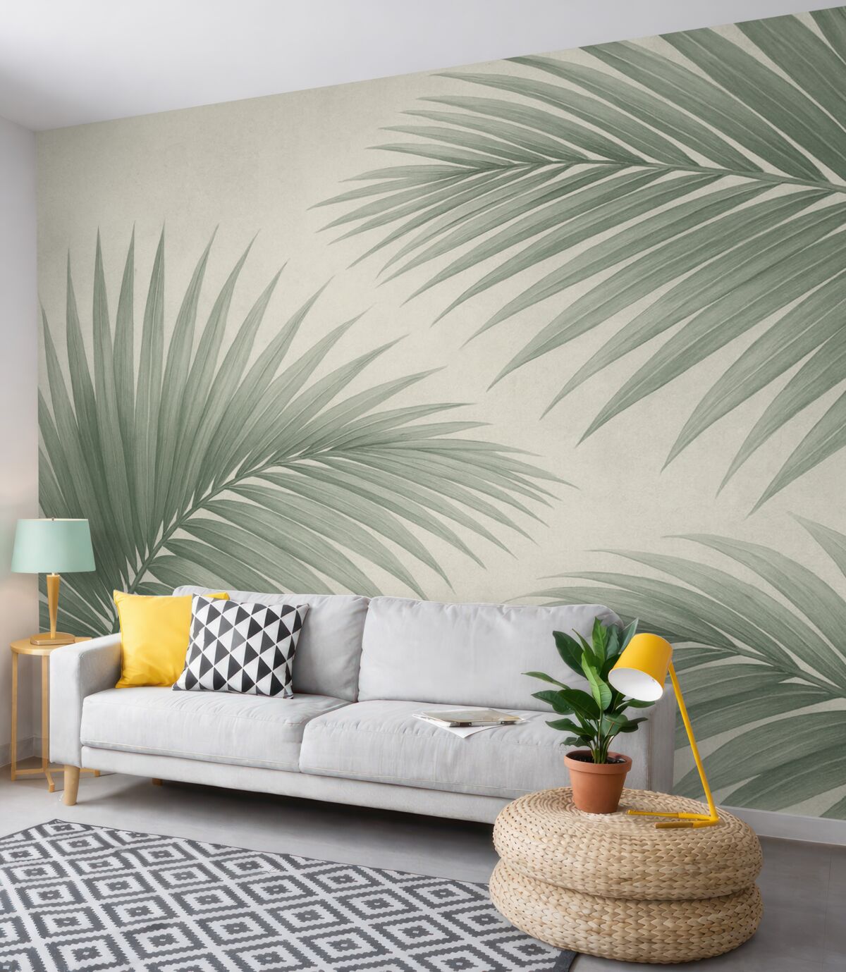 Fototapeta Zielone abstrakcyjne liście bananowca.