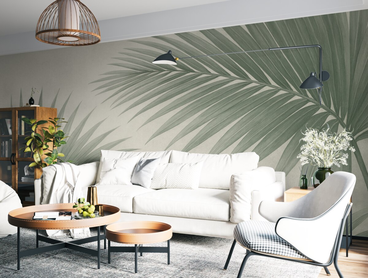 Fototapeta Zielone abstrakcyjne liście bananowca.