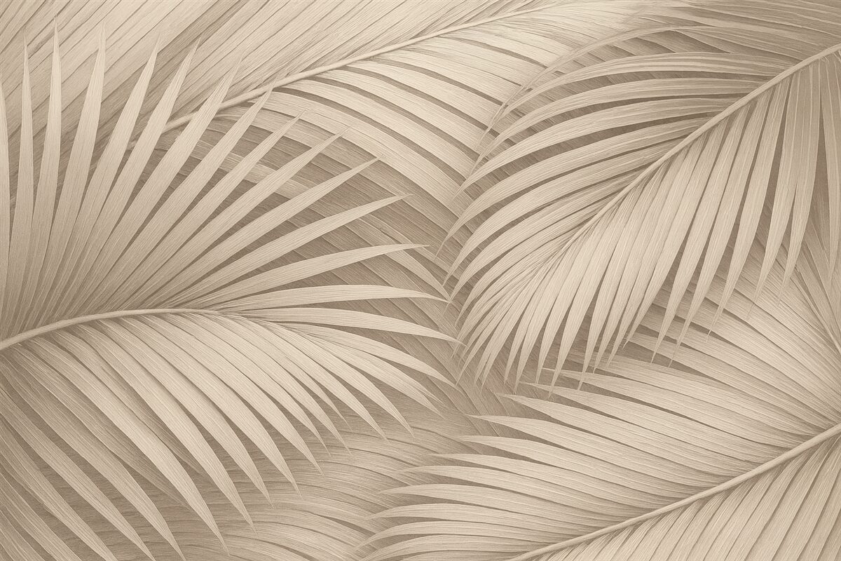 Fototapeta Abstrakcyjne liście palmowe w subtelnych tonacjach.