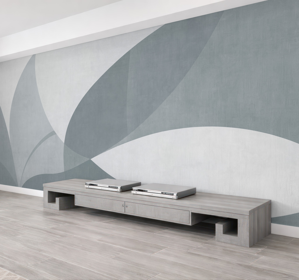 Fototapeta Abstrakcyjna sztuka minimalistyczna w tonacjach niebieskiego.