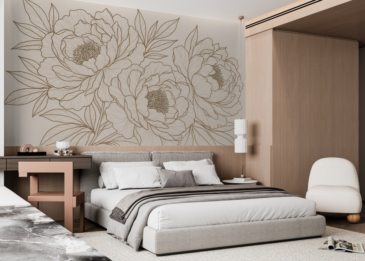 Fototapeta Róże w minimalistycznym stylu.