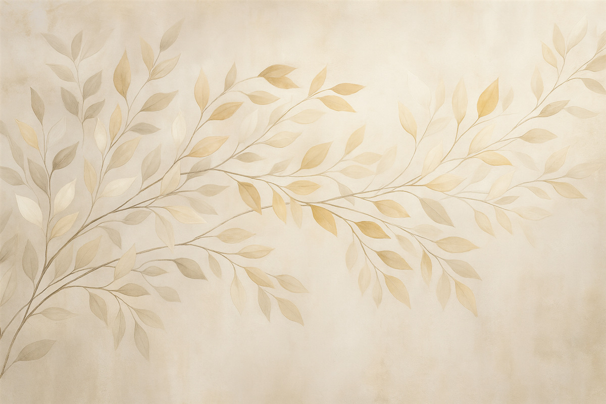 Fototapeta Akwarelowe konary na betonowym tle.