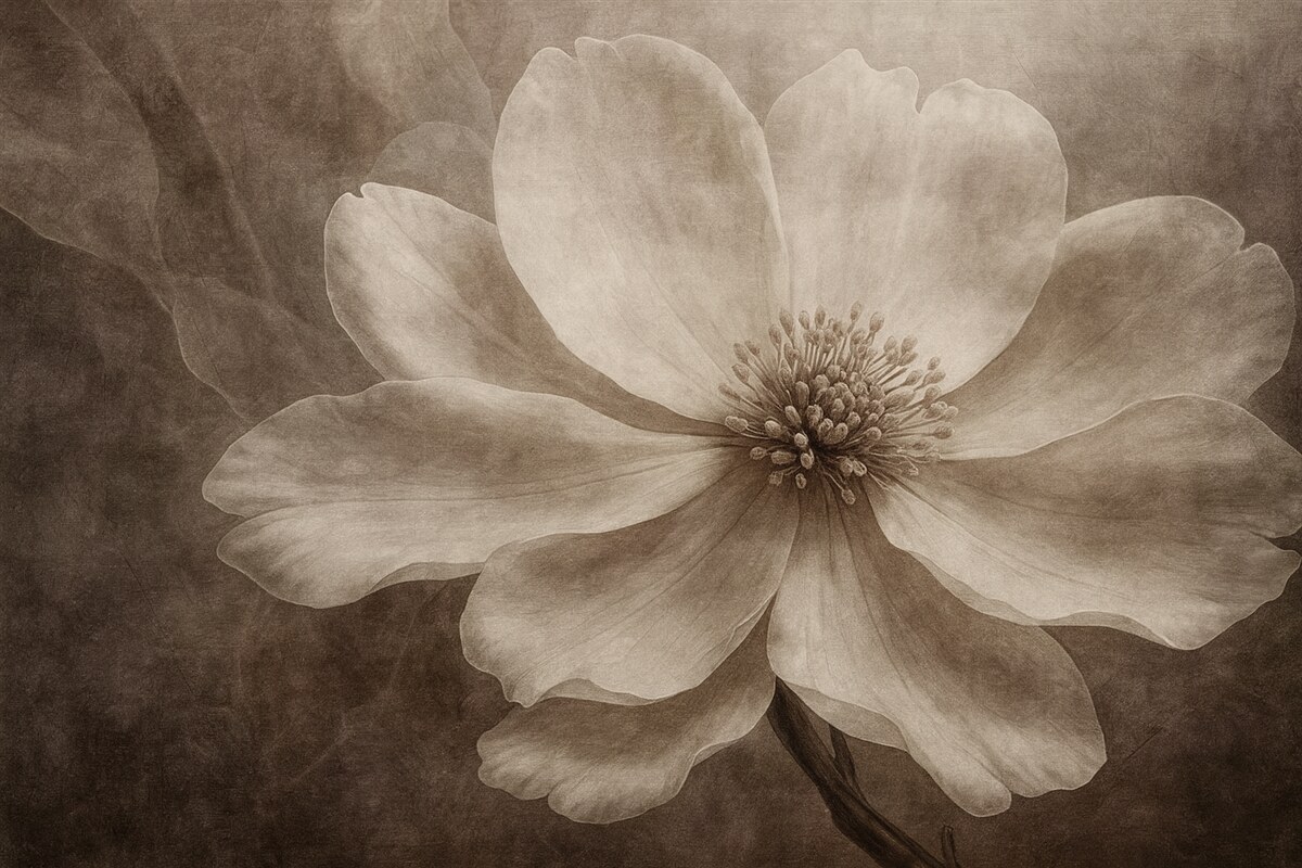 Fototapeta Ogromny abstrakcyjny kwiat na postarzałym tle.