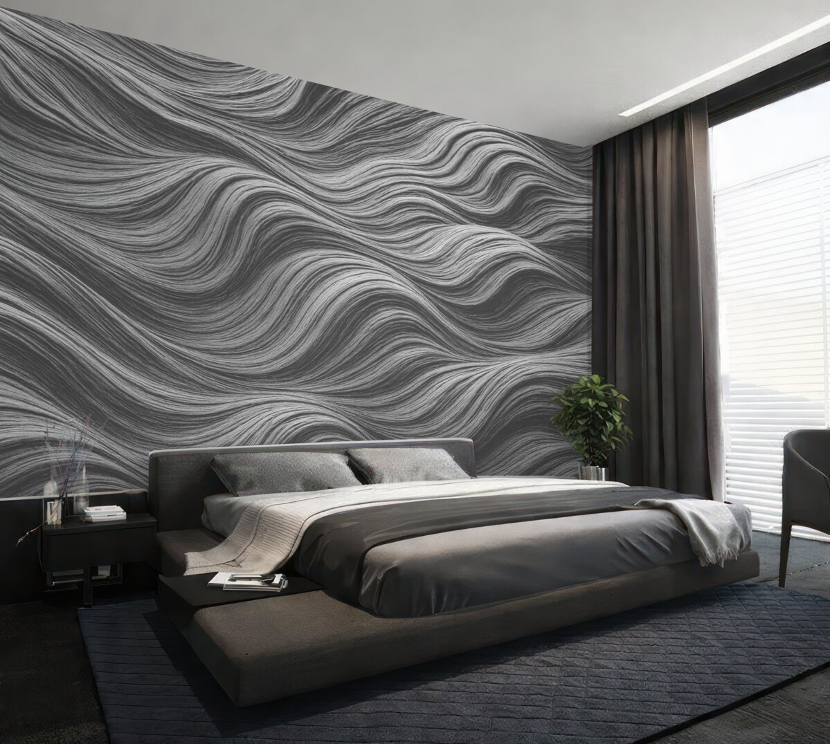 Fototapeta Szara i biała abstrakcyjna struktura.