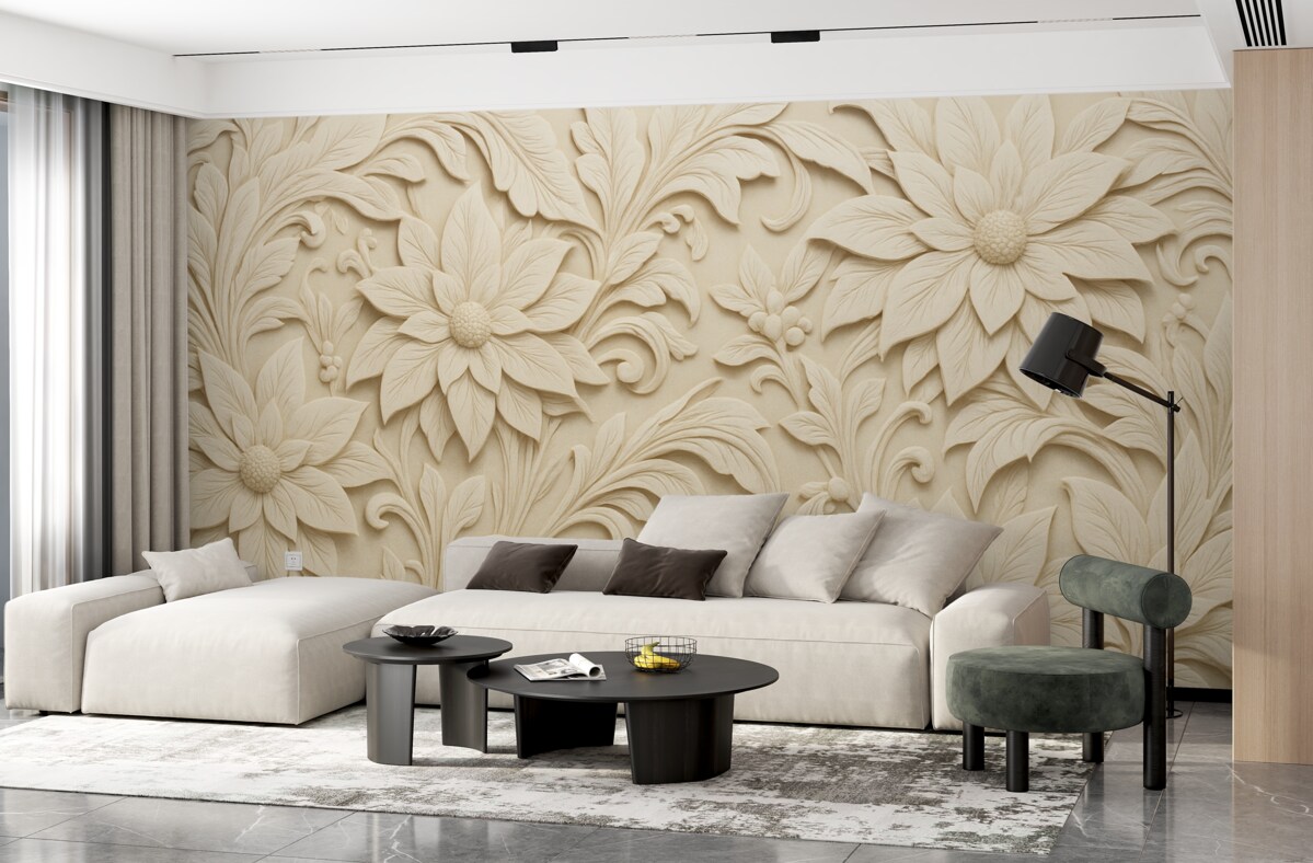 Fototapeta Naśladowanie listwy w odcieniu beżowym.