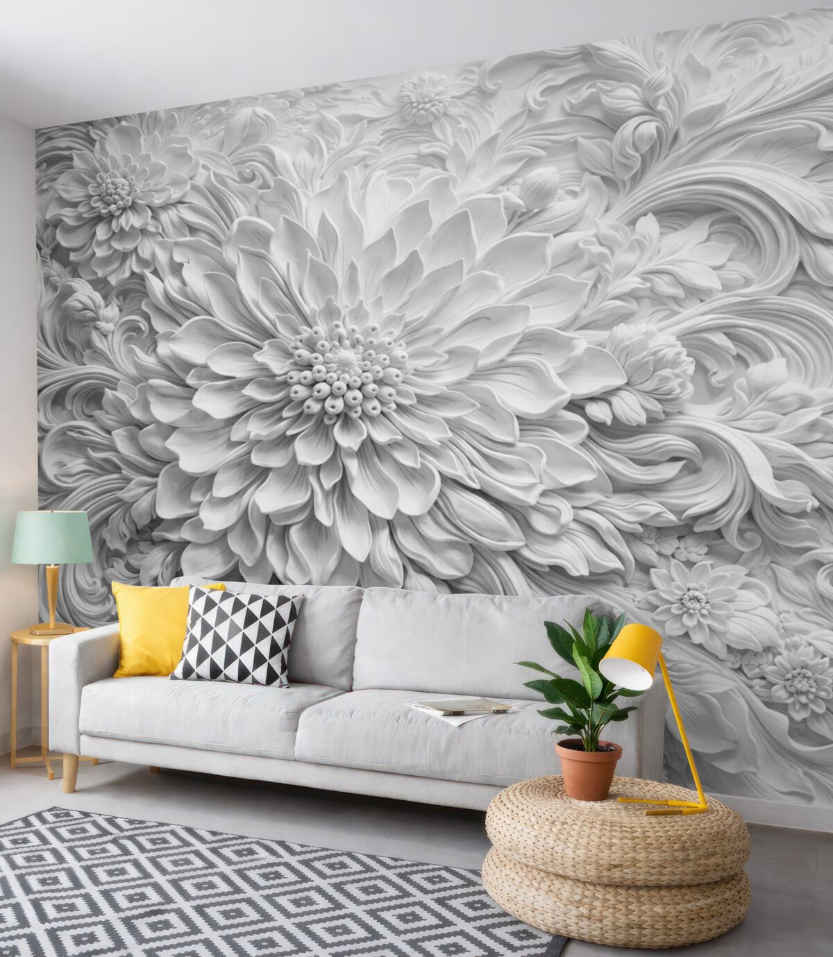 Fototapeta Naśladowanie kształtowania, wielkie kwiaty.