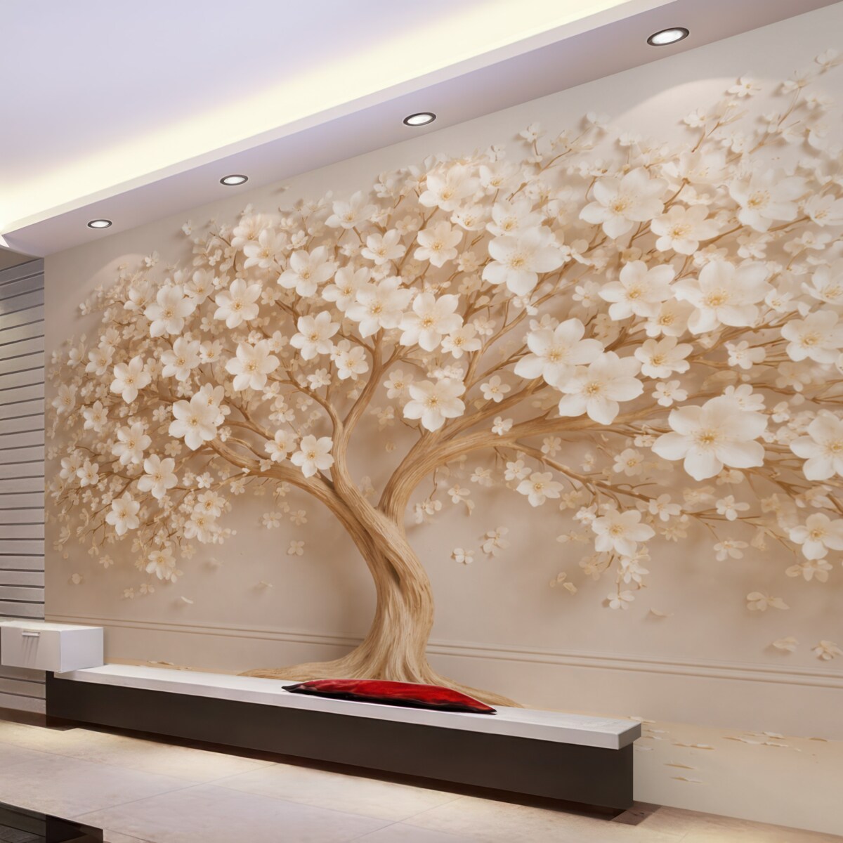 Fototapeta Drzewo z drobnymi kwiatami.