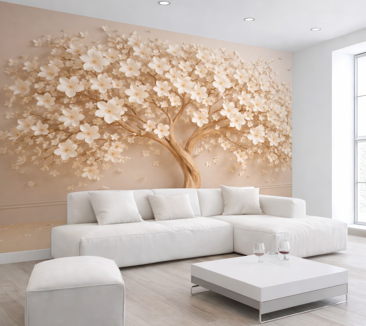 Fototapeta Drzewo z drobnymi kwiatami.