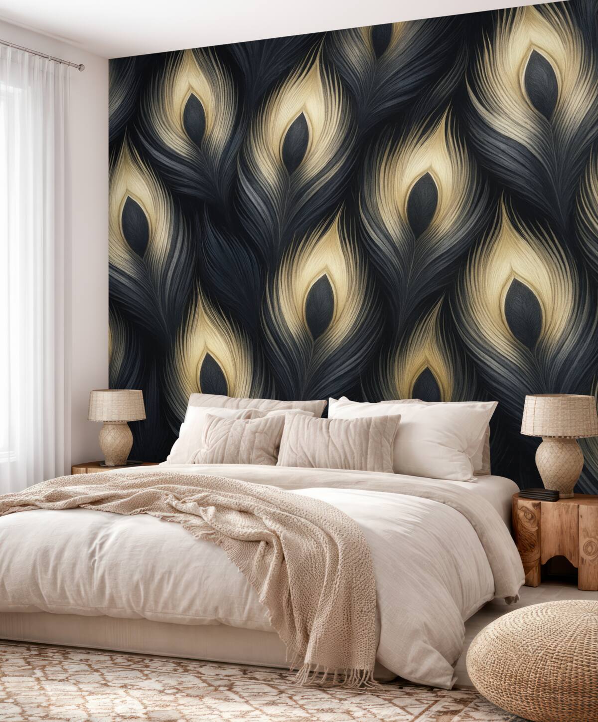 Fototapeta Abstrakcyjne tło z piórami pawia.