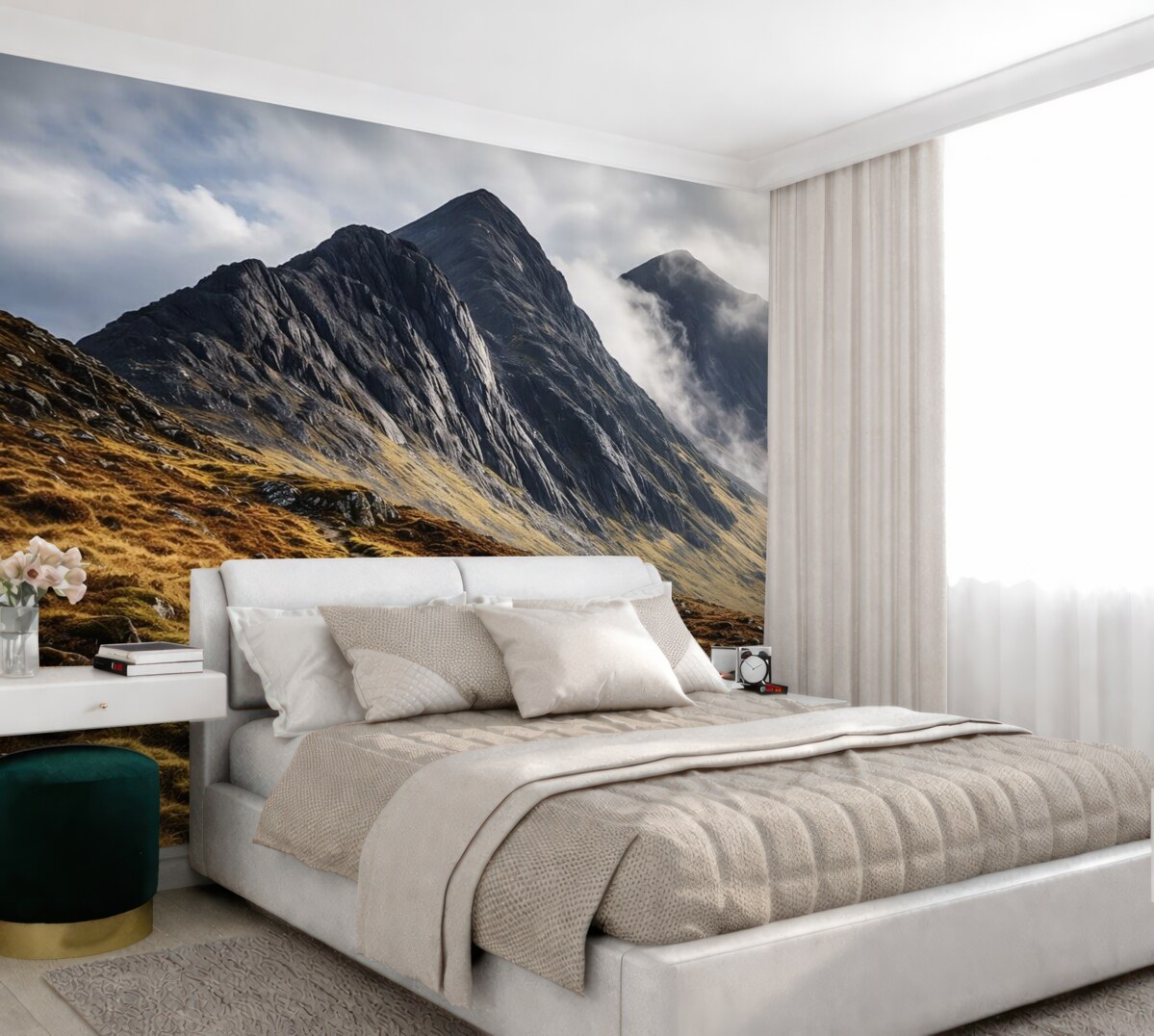 Fototapeta Kamieniste zbocze góry Snowdon w technice malarstwa olejnego.