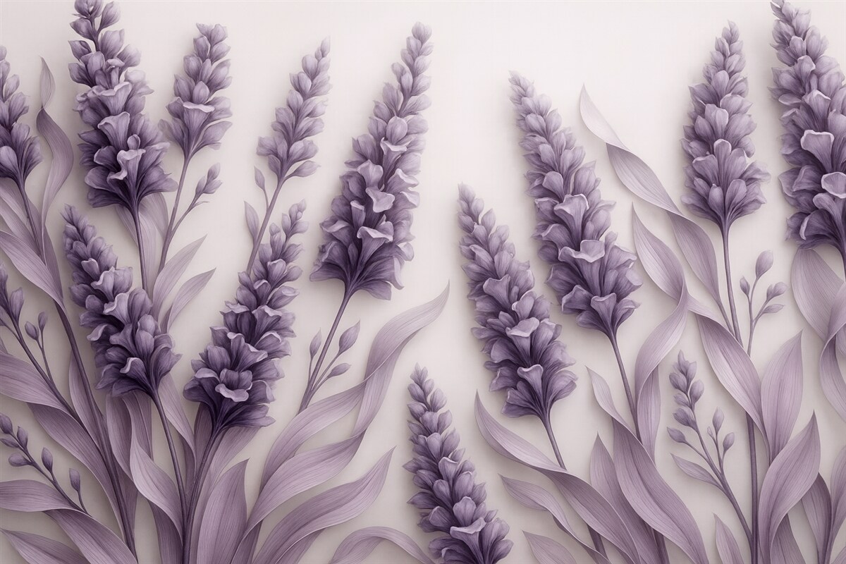 Fototapeta Fioletowa lawenda na jasnym tle.