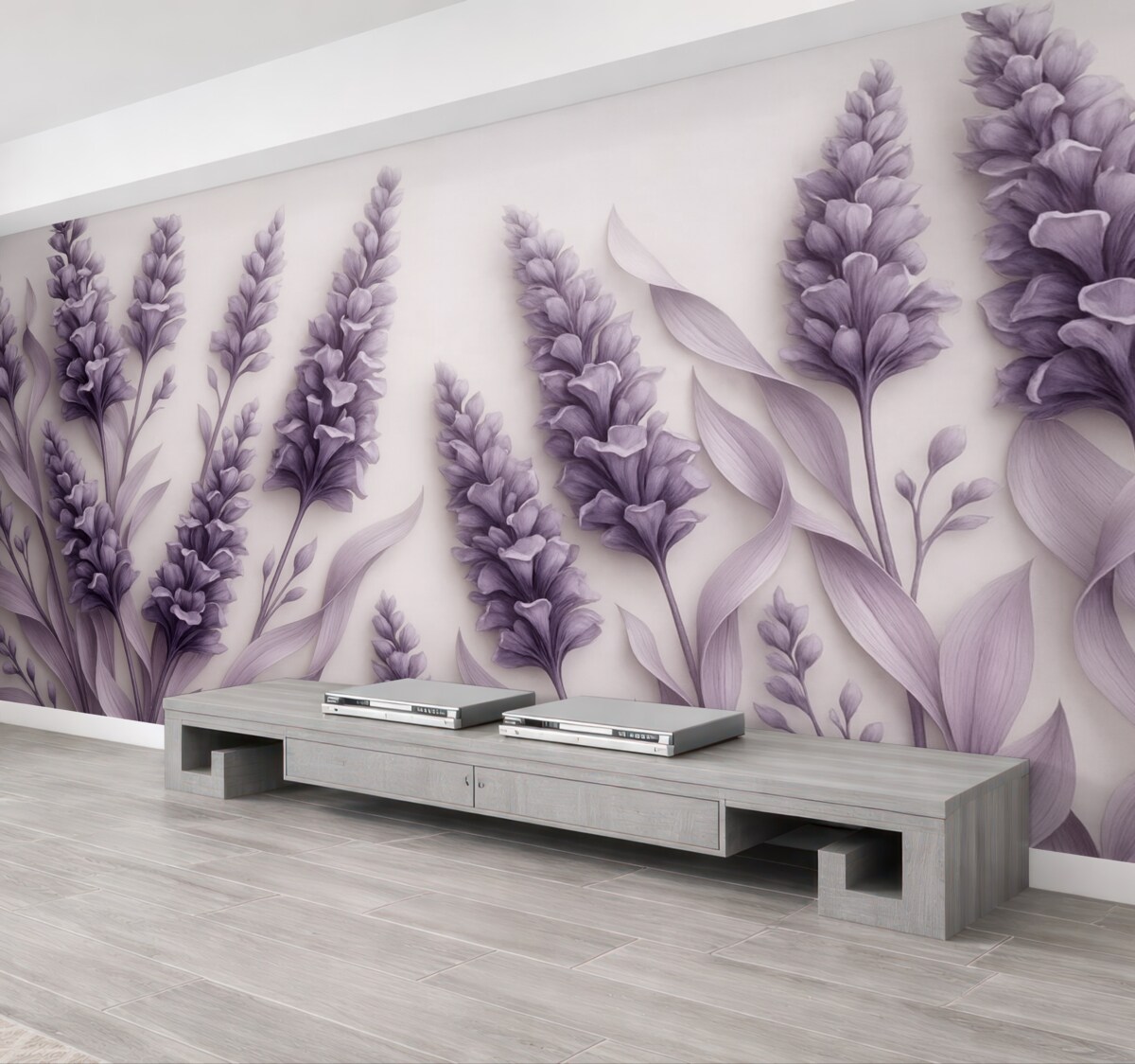 Fototapeta Fioletowa lawenda na jasnym tle.