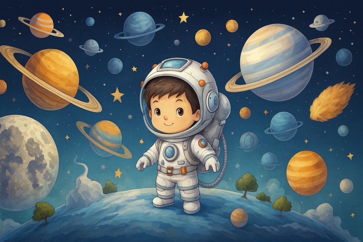 Fototapeta Mały kosmonauta.