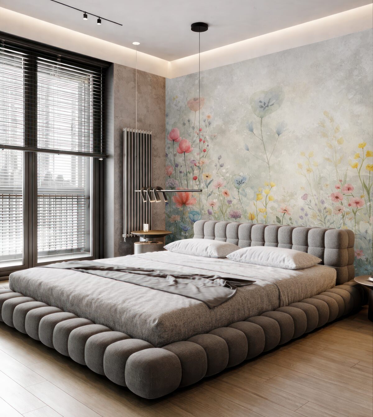 Fototapeta Kwiaty dzikie, naśladujące akwarelowe tło.