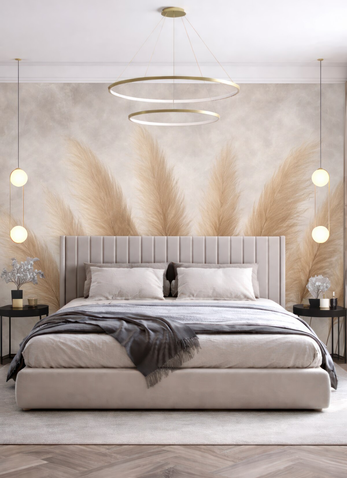 Fototapeta Wysokie rośliny na jasnym beżowym tle.