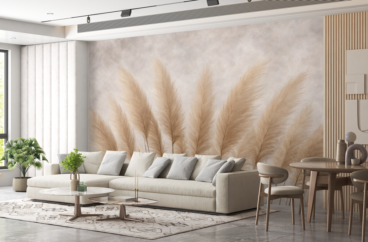 Fototapeta Wysokie rośliny na jasnym beżowym tle.