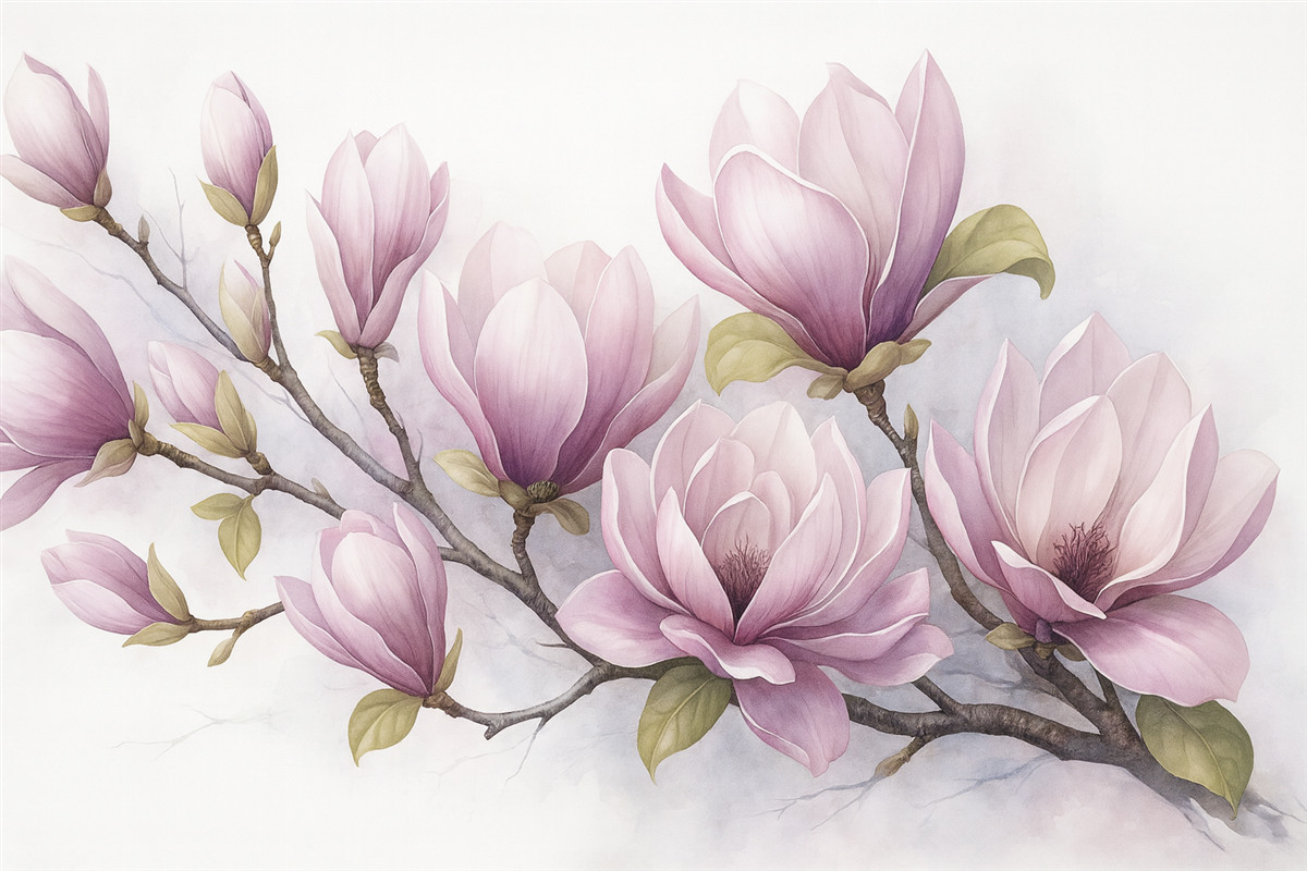 Fototapeta Wielka gałązka magnolii.