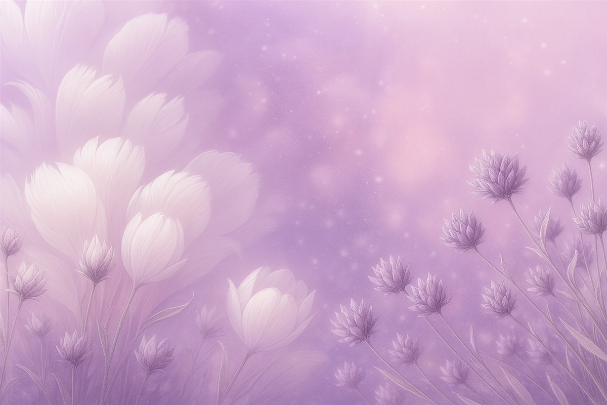 Fototapeta Różowa i purpurowa lawenda z piórami w tle.