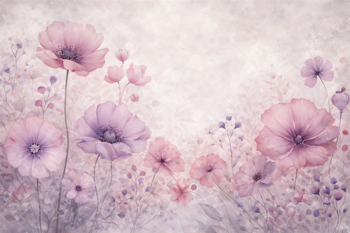 Fototapeta Przezroczyste kwiaty na szarym tle.