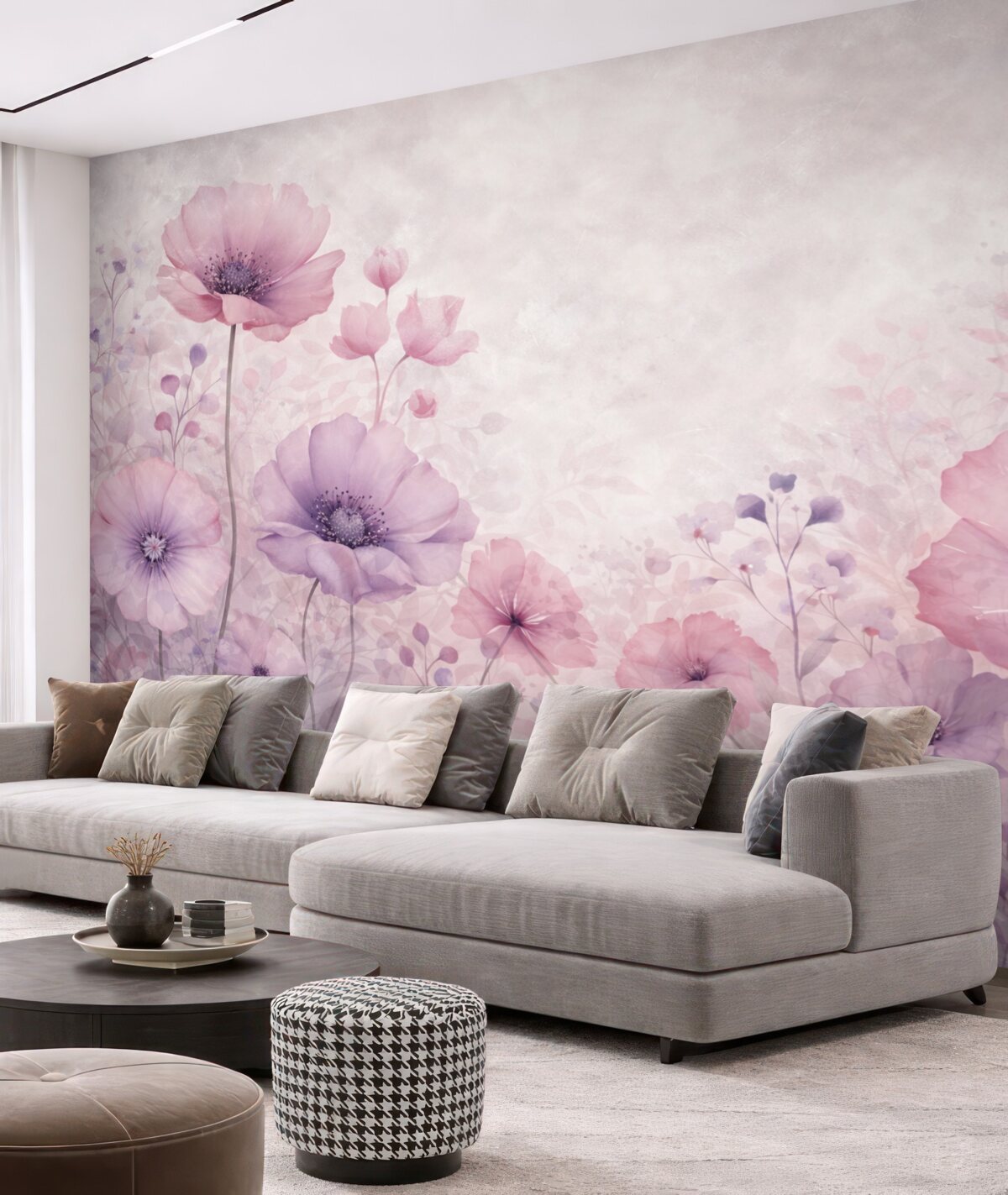 Fototapeta Przezroczyste kwiaty na szarym tle.