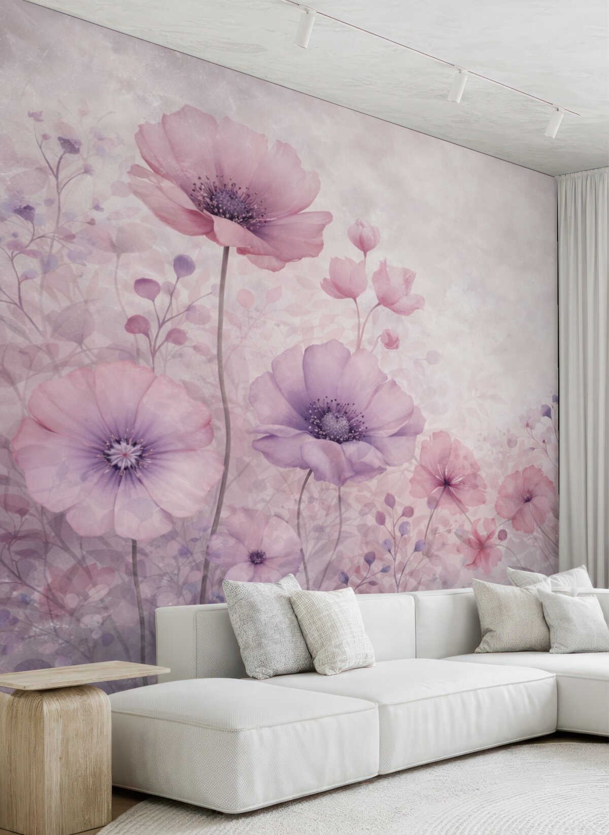 Fototapeta Przezroczyste kwiaty na szarym tle.