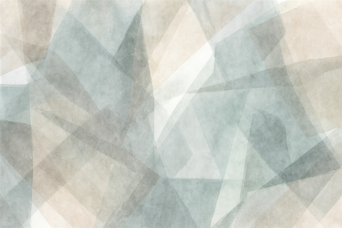 Fototapeta Abstrakcyjne geometrczne formy z efektem akwarelowym, subtelne pastelowe odcienie.