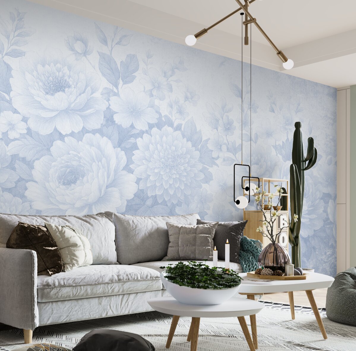 Fototapeta Subtelne, jednolitych barw kwiaty w stylu retro.