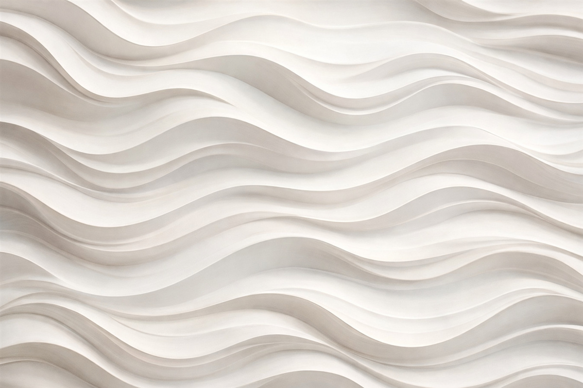 Fototapeta białe i szare fale trójwymiarowe