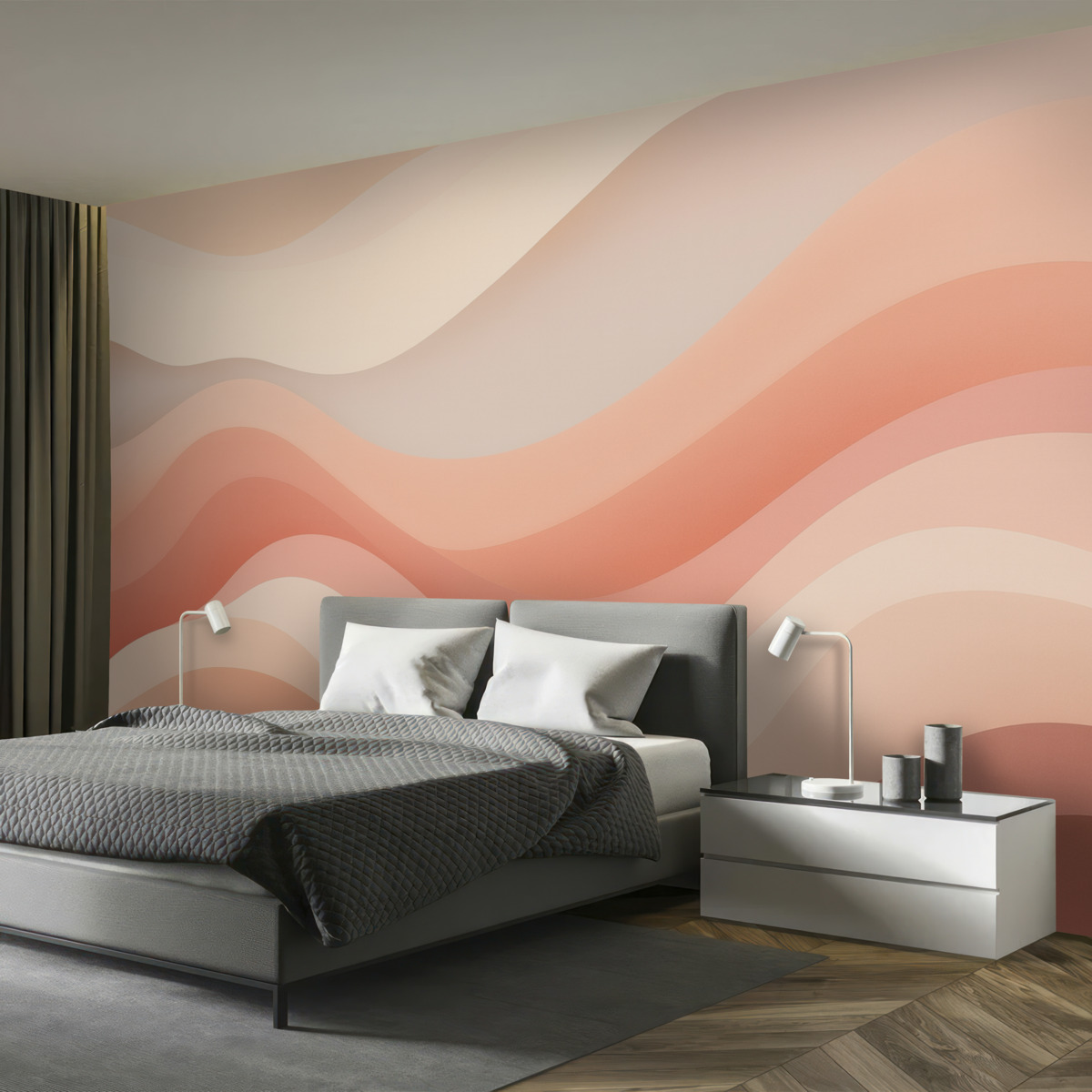 Fototapeta Impet w tonacjach różu i czerwieni.