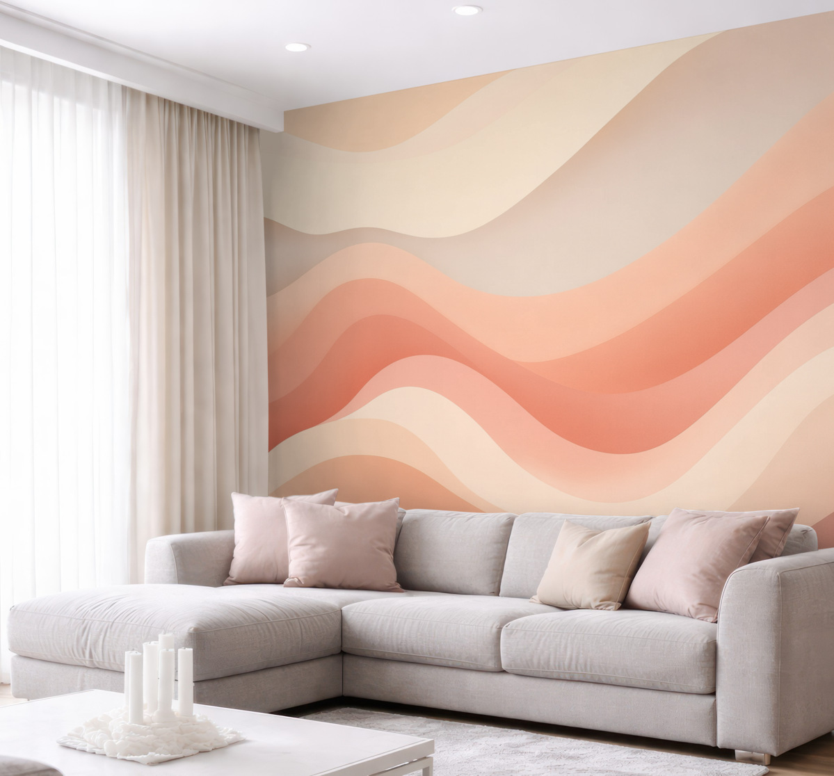 Fototapeta Impet w tonacjach różu i czerwieni.