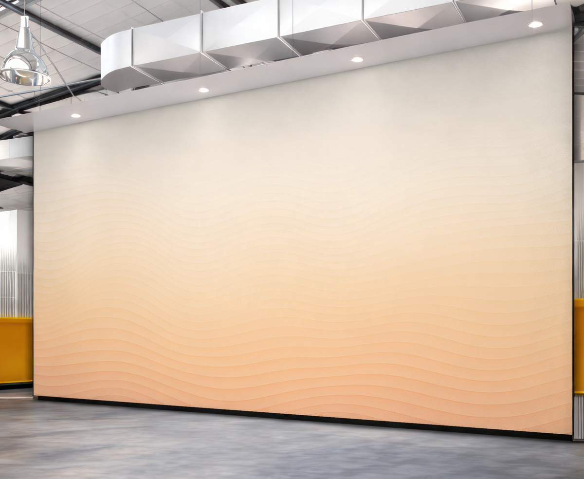 Fototapeta Pomarańczowy oraz biały gradient w falującym stylu.