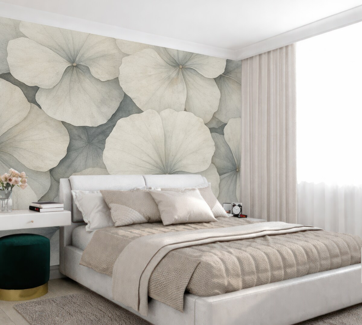 Fototapeta Wielkie liście miłorzębu w stylu grunge.