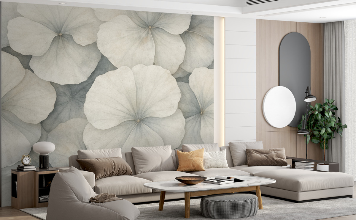 Fototapeta Wielkie liście miłorzębu w stylu grunge.