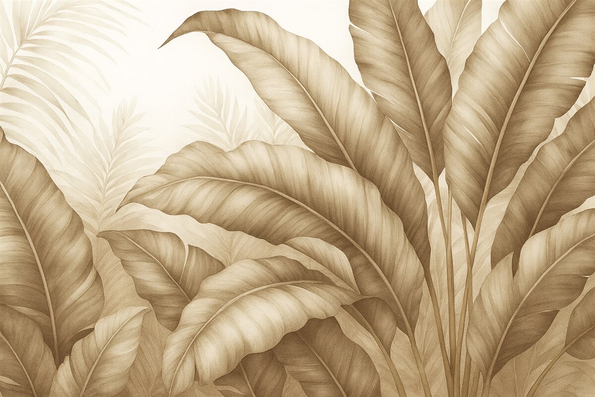 Fototapeta Wysokie tropikalne rośliny w stylu grunge.