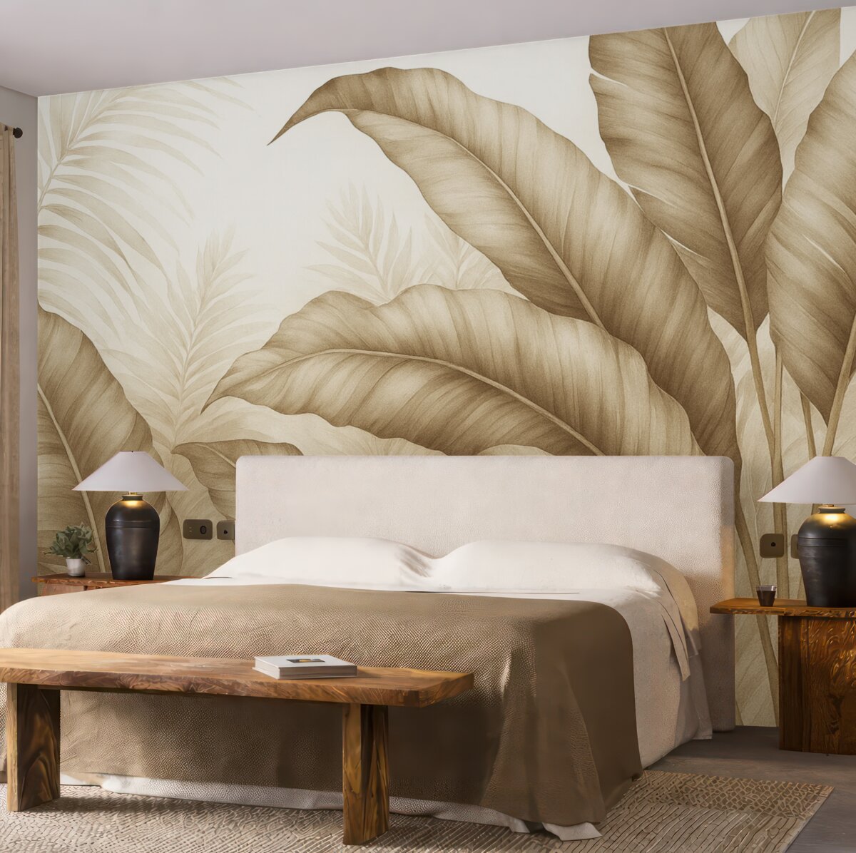 Fototapeta Wysokie tropikalne rośliny w stylu grunge.