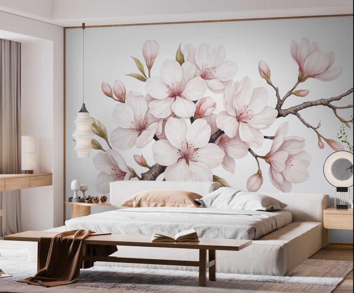 Fototapeta Kwiat sakury w formie akwareli.