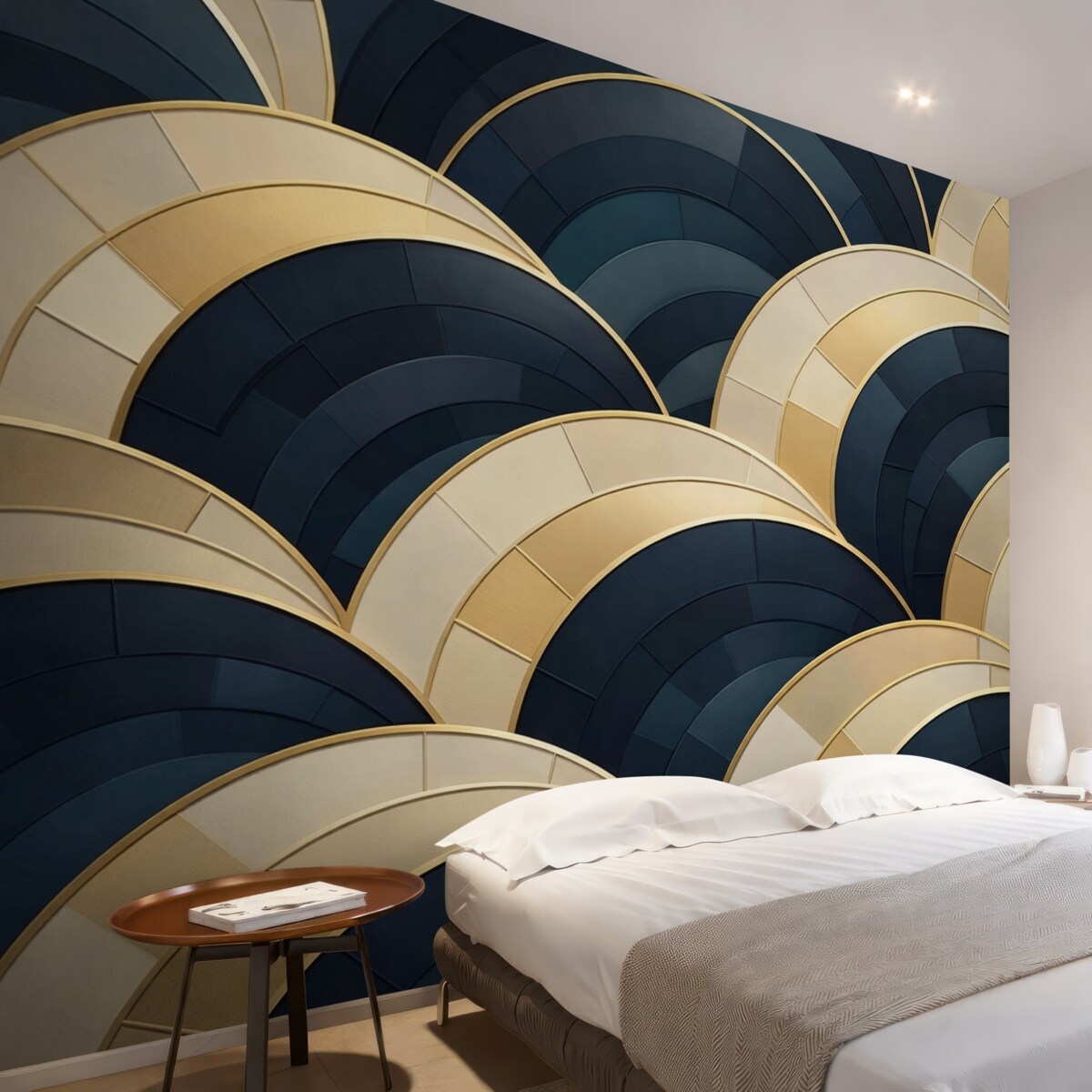 Fototapeta Niebiesko-żółte abstrakcyjne kształty.